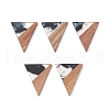 Pearlized Resin & Walnut Wood Pendants WOOD-C016-01H-1