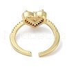 Rack Plating Brass Micro Pave Cubic Zirconia Cuff Finger Rings for Women RJEW-C114-21D-G-3