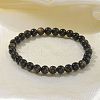 Natural Golden Sheen Obsidian Bead Stretch Bracelets X-BJEW-K212-A-020-7