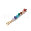 Chakra Natural Amethyst & Tiger Eye & Red Jasper & Lapis Lazuli & Apatite & Malachite & Sunstone Faceted Round Beaded Pendants X-PALLOY-JF03559-01-4
