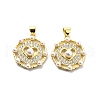 Brass Clear Cubic Zirconia Pendants KK-G446-15G-2