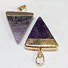 Triangle Shaped Natural Gemstone Pendants G-F0135-01G-1