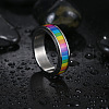 Rainbow Color Pride Flag Enamel Rectangle Rotating Ring RABO-PW0001-038D-4