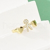 Brass Micro Pave Cubic Zirconia Adjustable Cuff Rings for Women RJEW-C129-11G-3