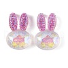 Transparent Epoxy Resin Rabbit Head Decoden Cabochons CRES-M034-05C-1