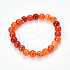 Natural Dragon Veins Agate Beaded Stretch Bracelets BJEW-Q692-02I-1