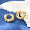 Twist Brass Cubic Zirconia Hoop Earrings EJEW-Q016-18G-5