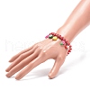 Polymer Clay & Plastic Beaded Stretch Bracelet with Fruit Charms for Women BJEW-JB08706-3
