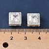 Brass Micro Pave Clear Cubic Zirconia Beads KK-G531-04S-3