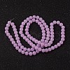 Violet Color Spray Painted Round Imitation Jade Glass Beads Strands X-DGLA-S076-8mm-22-5