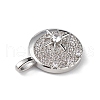 Rack Plating Brass Micro Pave Cubic Zirconia Pendants KK-C019-17P-2