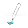 7Pcs 7 Colors Butterfly Alloy Enamel Pendant Bookmarks AJEW-JK00267-4