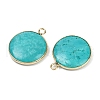 Brass Pave Natural & Synthetic Mixed Gemstone Pendants KK-R225-01G-3