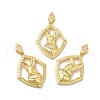 Rack Plating Eco-Friendly Brass Micro Pave Cubic Zirconia Pendants KK-A177-10G-2