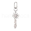 Copper Wire Wrapped Natural Rose Quartz Pointed Bullet Pendant Decorations HJEW-JM03104-05-4