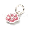 925 Sterling Silver Indian Red Enamel Charms STER-C014-01C-S-2