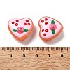 Handmade Lampwork Enamel Beads Heart with Blueberry LAMP-V001-06D-4