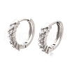 Brass Micro Pave Clear Cubic Zirconia Hoop Earrings EJEW-Z121-13P-4