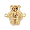 Brass Micro Pave Cubic Zirconia Connector Charms ZIRC-P107-01G-3