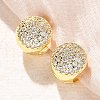 Round Brass Micro Pave Clear Cubic Zirconia Hoop Earrings EJEW-K305-04G-2