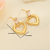 Brass Clear Cubic Zirconia Heart Dangle Stud Earrings QP9480-3