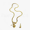 304 Stainless Steel Letter and Heart Pendant Necklaces for Women FS-WG694DF-10-1