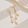 Tassel Heart Brass Hoop Earrings PL7474-2