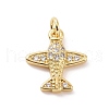Brass Micro Pave Cubic Zirconia Charms X-KK-C012-42G-1