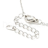 Clear Cubic Zirconia Heart with Rose Pendant Necklace NJEW-F293-01A-G-4
