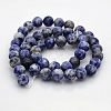 Natural Blue Spot Jasper Round Bead Strands G-N0120-48-8mm-2