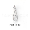 Chinese lute Shape Brass Micro Pave Clear Cubic Zirconia Nail Gems Set MRMJ-T015-41P-01-2