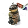 Dinosaur Natural Gemstone Keychain KEYC-F040-02-3