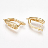 Brass Hoop Earring Findings with Latch Back Closure KK-S350-070G-2