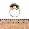 Heart Natural Obsidian Finger Rings RJEW-M076-03G-10-3