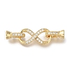 Brass Micro Pave Clear Cubic Zirconia Fold Over Clasps KK-H480-36G-1