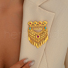 Bohemian Style Heart Brass Tassels Brooches for Women KV4703-3