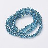 Electroplate Transparent Glass Beads Strands EGLA-A034-T1mm-S18-2