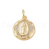 Brass Micro Pave Clear Cubic Zirconia Pendants KK-E111-31F-G-1