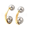 304 Stainless Steel Two Tone Stud Earrings EJEW-R031-03GP-3
