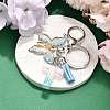 26Pcs Transparent Epoxy Resin & Transparent Acrylic & Faux Suede Tassel Keychain KEYC-JKC01202-20-5