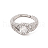 Brass Micro Pave Cubic Zirconia Rings RJEW-R146-06F-P-3