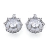 Brass Micro Pave Clear Cubic Zirconia Charms KK-N216-555P-2