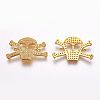 Brass Micro Pave Cubic Zirconia Links ZIRC-F053-42G-1