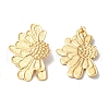 Flower Ion Plating(IP) 304 Stainless Steel Stud Earrings for Women EJEW-L287-021G-2