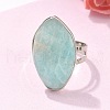 Natural Amazonite Adjustable Ring RJEW-B026-01P-2
