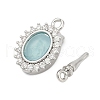 Brass Micro Pave Cubic Zirconia Box Clasps KK-P291-43P-02-2
