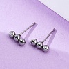 Tarnish Resistant 201 Stainless Steel Beaded Horizontal Bar Stud Earrings with 316 Stainless Steel Pin for Women STAS-K238-01P-7