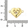 Brass Clear Cubic Zirconia Heart Connector Charms ZIRC-I070-099G-3