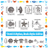 SUNNYCLUE 80Pcs 8 Styles Tibetan Style Alloy Beads TIBEB-SC0001-37-2