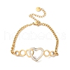 304 Stainless Steel Micro Pave Cubic Zirconia Link Bracelet for Women BJEW-C070-03A-G-2